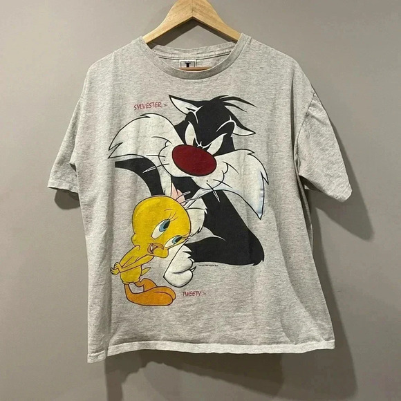 Vtg 93’ Silvester & Tweety Graphic Single Stitch T-Shirt - Picture 1 of 8